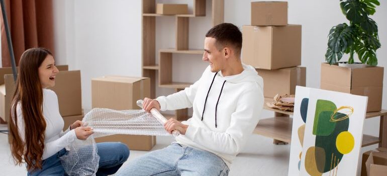 A couple handling the packing process.