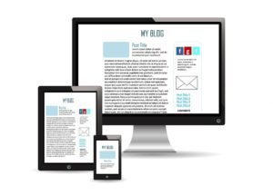 Blog post showing on desktop, tablet, smart phone - learn how to boost blog performance on all of these devices.