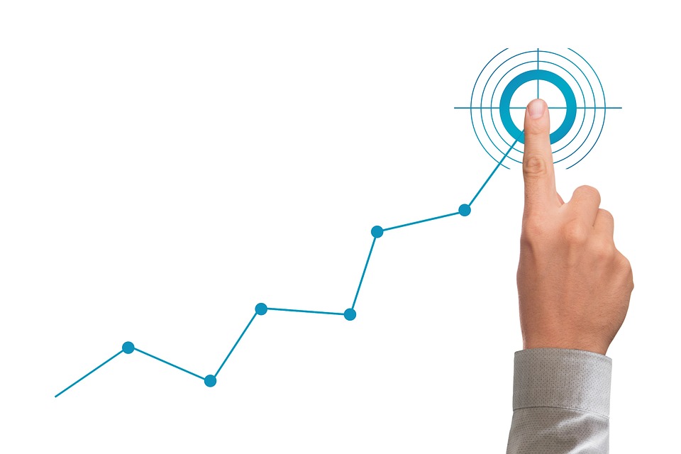 Finger pointing to a scaling target.