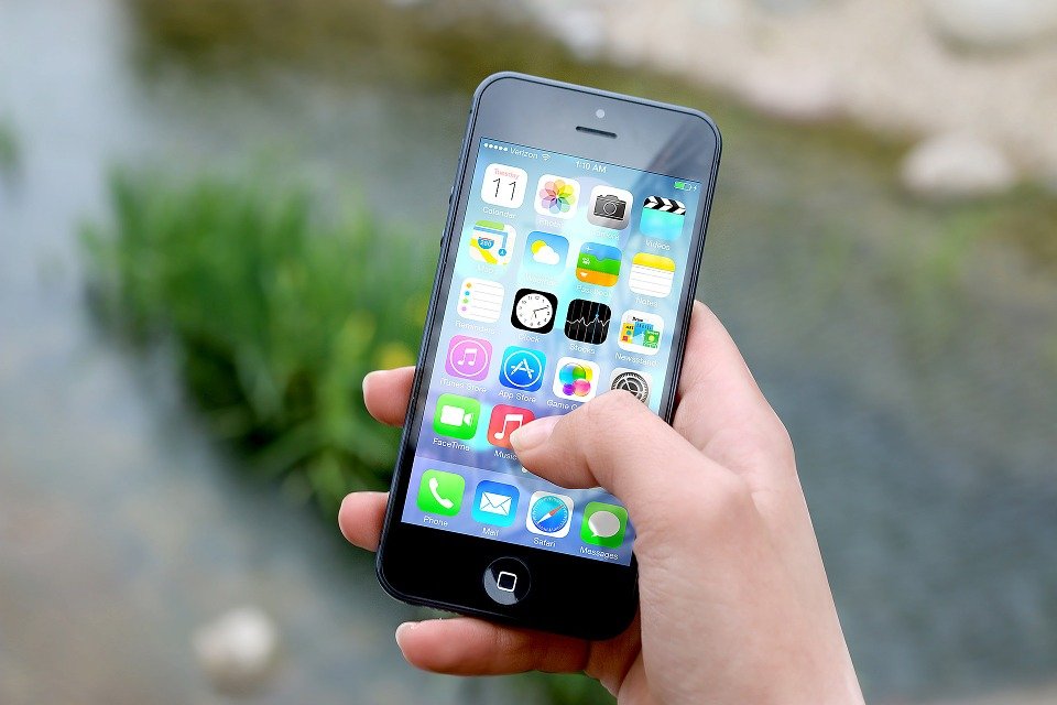 a person using an iphone