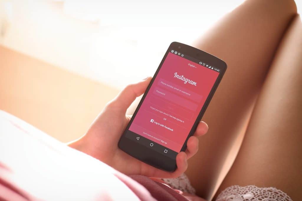 Instagram login screen on phone