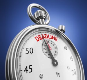 A stopwatch with the word ’’deadline’’; the kind you won’t need after hiring a professional web developer.