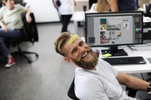 A happy worker.