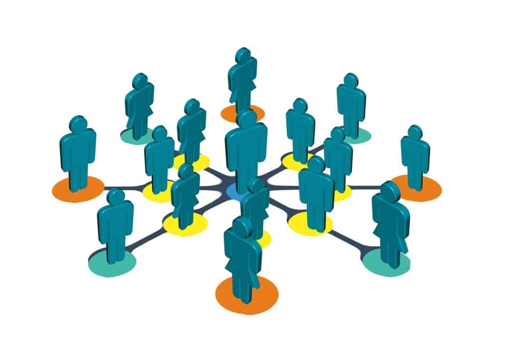Referral program concept - people connected