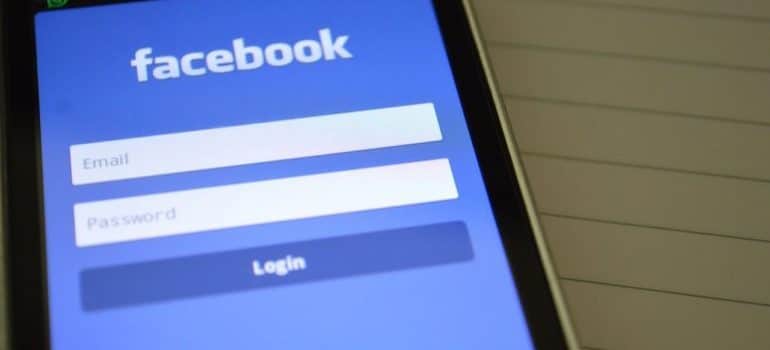 Facebook login page