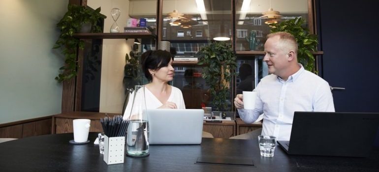Two people consulting about creating a digital roadmap.