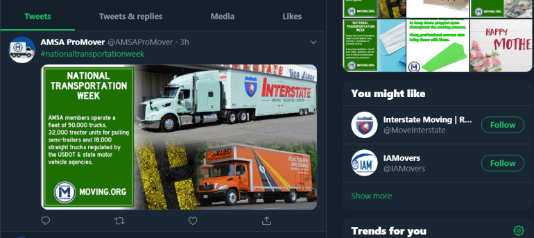 Twitter account for AMSA