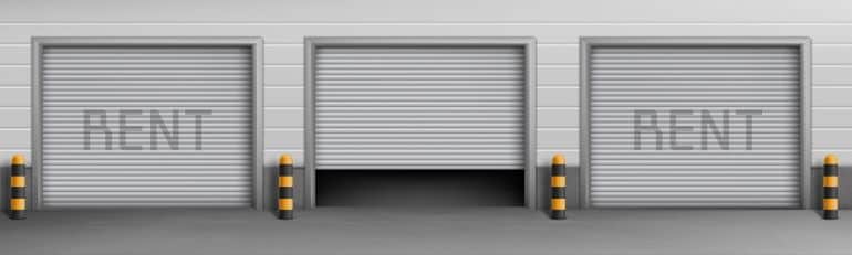Three rental storage units.