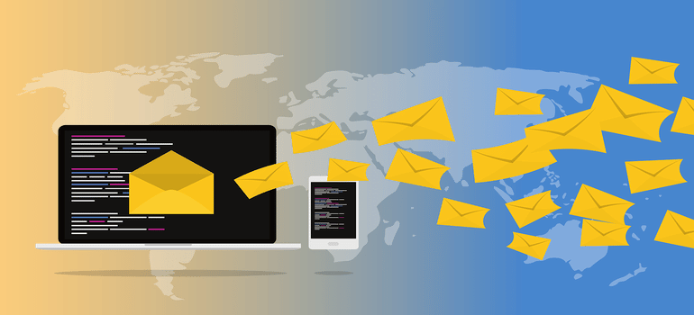 A graphic with a laptop, phone, and email icon.