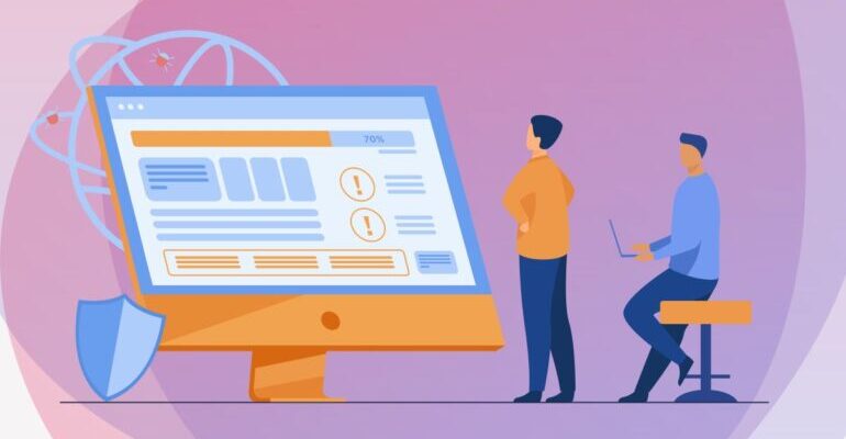 People looking at a website