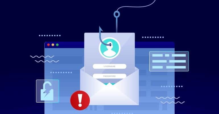 Illustration of phishing email concept
