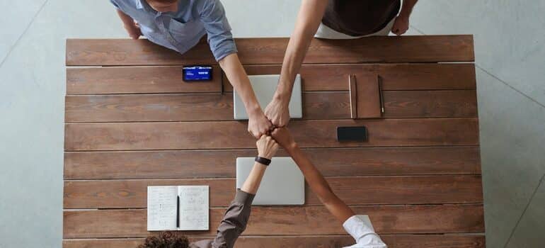 Colleagues working together.