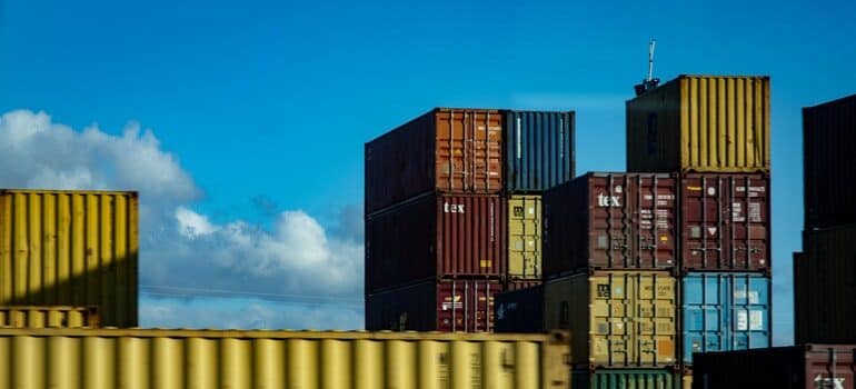 Storage containers at a dock.