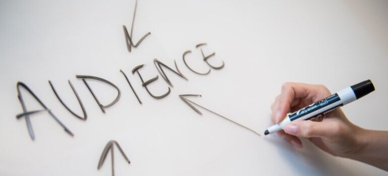 audience written on a whiteboard