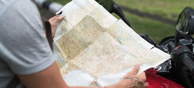 Person looking at a map.