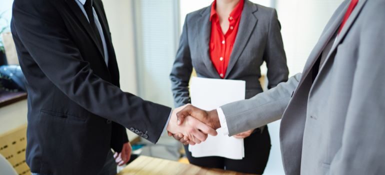 A successful deal ended with a handshake.