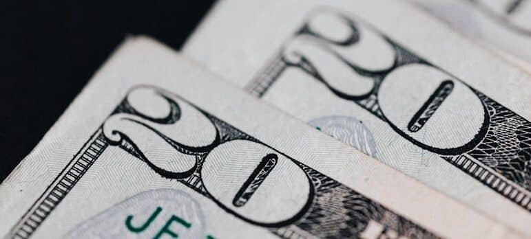 A stack of $20 bills.