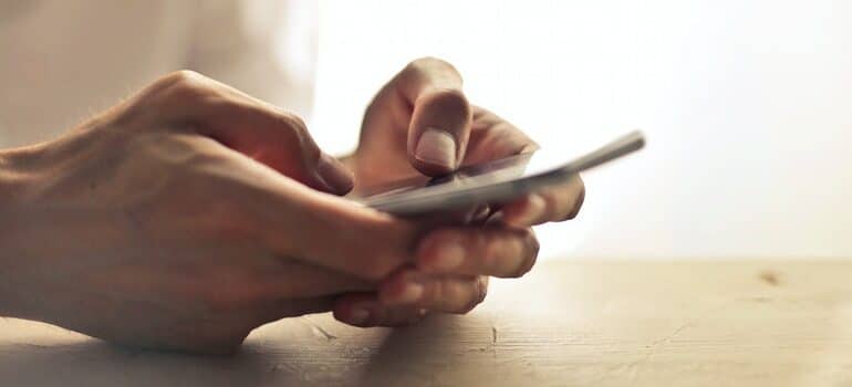 Person using a mobile phone.