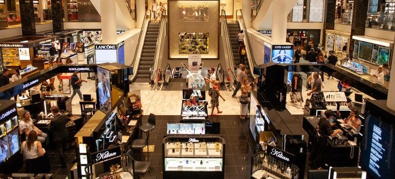 Customer in a shopping mall.