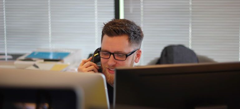 Sales rep on the phone