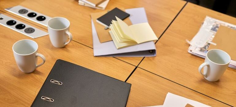 Documents on a table