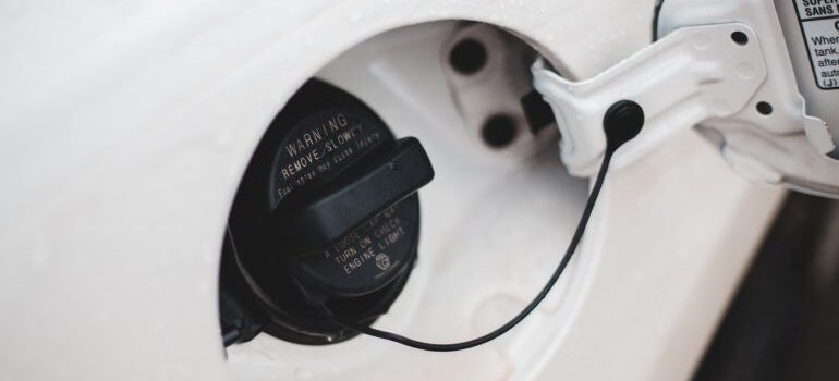 Lid for gas tank on a car.