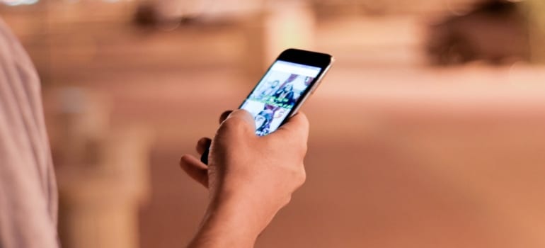 Person using a smartphone