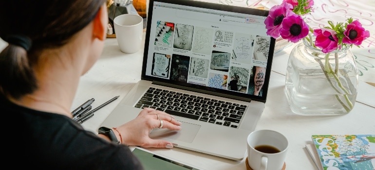 Person learning advantages of WordPress for movers