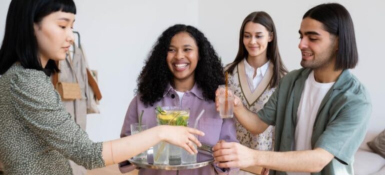people taking refreshments