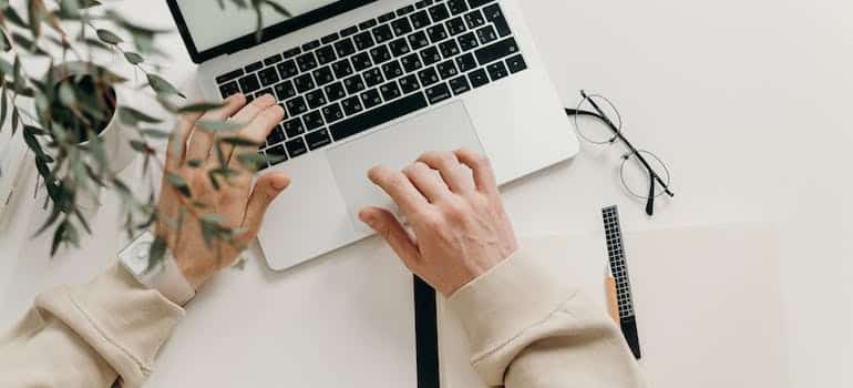 A person using a laptop