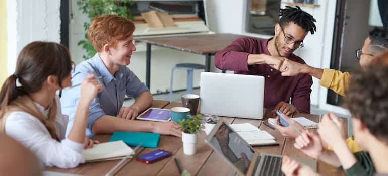 Colleagues during a meeting