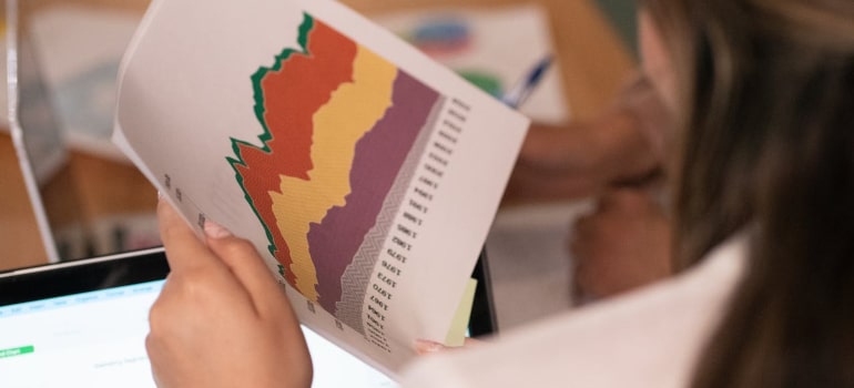 a person looking at statistics