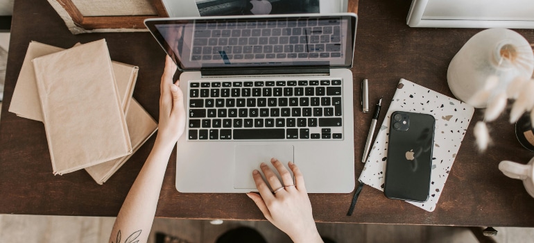 person using a laptop