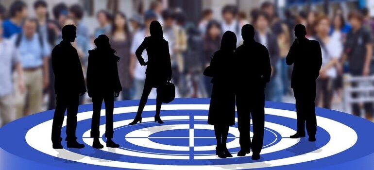 People on target spot