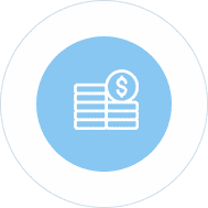 An icon of coins to symbolize the revenue that can come from SEO for moving companies.