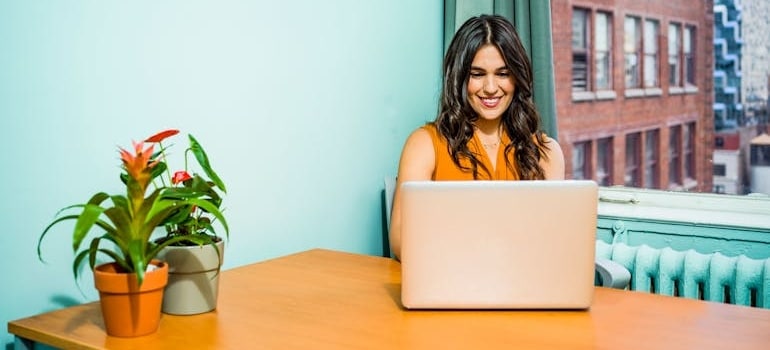 A person reading about blog ideas for movers