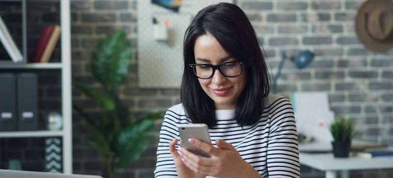 A person using a smartphone