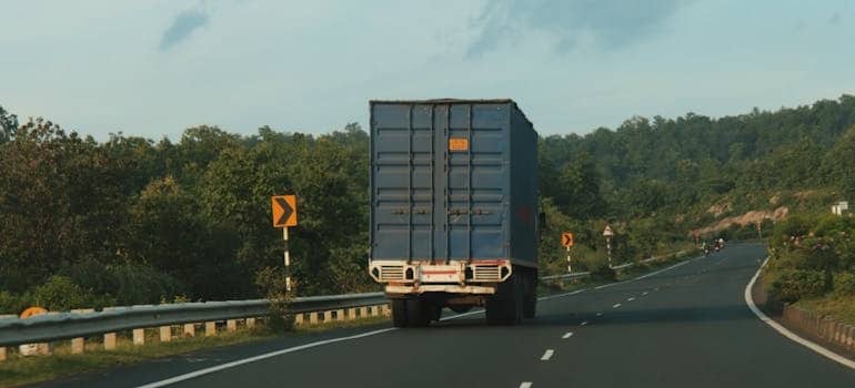 A moving truck on the road