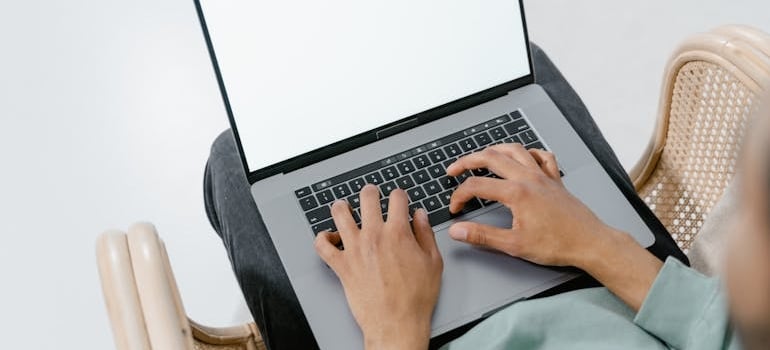 A person doing online research on how a 3-star moving company stole your customers